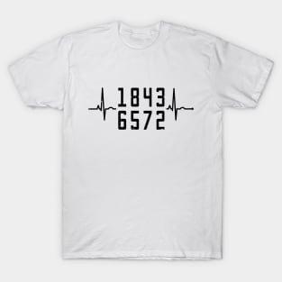 1843 V8 Car Lover in black. T-Shirt